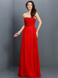 A-Line/Princess Sweetheart Beading Sleeveless Long Chiffon Bridesmaid Dresses TPP0005763