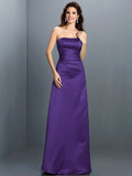 A-Line/Princess Strapless Sleeveless Long Satin Bridesmaid Dresses TPP0005704