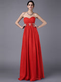 A-Line/Princess Sweetheart Sleeveless Beading Pleats Long Chiffon Bridesmaid Dresses TPP0005818