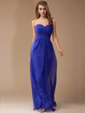 Sheath/Column Sweetheart Sleeveless Long Beading Ruffles Chiffon Bridesmaid Dresses TPP0005772