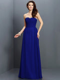 A-Line/Princess Sweetheart Beading Sleeveless Long Chiffon Bridesmaid Dresses TPP0005763