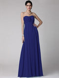 Sheath/Column Strapless Sleeveless Ruffles Long Chiffon Bridesmaid Dresses TPP0005816