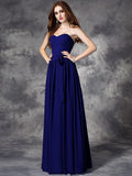 A-line/Princess Sweetheart Ruffles Sleeveless Long Chiffon Bridesmaid Dresses TPP0005803