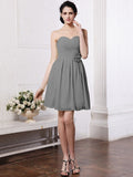 A-Line/Princess Sweetheart Sleeveless Pleats Hand-Made Flower Chiffon Bridesmaid Dresses TPP0005875