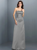 A-Line/Princess Strapless Sleeveless Long Satin Bridesmaid Dresses TPP0005704