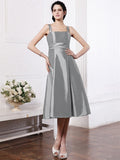 A-Line/Princess Square Sleeveless Ruffles Short Taffeta Bridesmaid Dresses TPP0005855