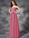 A-line/Princess Sweetheart Ruffles Sleeveless Long Chiffon Bridesmaid Dresses TPP0005803