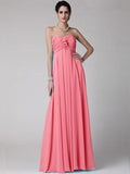 Sheath/Column Strapless Sleeveless Ruffles Long Chiffon Bridesmaid Dresses TPP0005816