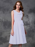 A-line/Princess Scoop Ruffles Sleeveless Short Chiffon Bridesmaid Dresses TPP0005711