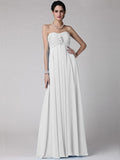 Sheath/Column Strapless Sleeveless Ruffles Long Chiffon Bridesmaid Dresses TPP0005816