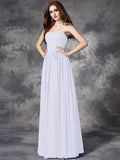 A-line/Princess Sweetheart Ruffles Sleeveless Long Chiffon Bridesmaid Dresses TPP0005803