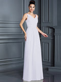 A-Line/Princess Spaghetti Straps Sleeveless Long Chiffon Bridesmaid Dresses TPP0005714