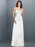 A-Line/Princess Strapless Sleeveless Long Satin Bridesmaid Dresses TPP0005704