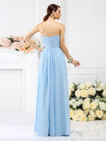 A-Line/Princess Strapless Pleats Sleeveless Long Chiffon Bridesmaid Dresses TPP0005732