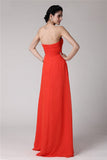 Sheath/Column Sweetheart Sleeveless Pleats Hand-Made Flower Long Chiffon Bridesmaid Dresses TPP0005798