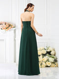 A-Line/Princess Halter Beading Sleeveless Long Chiffon Bridesmaid Dresses TPP0005808