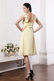 A-Line/Princess Straps Sleeveless Ruffles Ruched Short Chiffon Bridesmaid Dresses TPP0005834