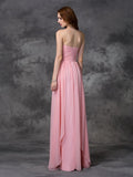 A-line/Princess Sleeveless Sweetheart Ruffles Long Chiffon Bridesmaid Dresses TPP0005741