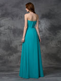 A-line/Princess Sweetheart Sleeveless Long Ruffles Chiffon Bridesmaid Dresses TPP0005770