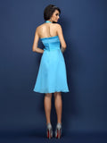 Sheath/Column Halter Bowknot Sleeveless Short Chiffon Bridesmaid Dresses TPP0005707