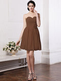 A-Line/Princess Sweetheart Sleeveless Pleats Hand-Made Flower Chiffon Bridesmaid Dresses TPP0005875