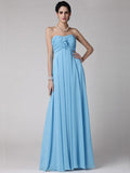 Sheath/Column Strapless Sleeveless Ruffles Long Chiffon Bridesmaid Dresses TPP0005816