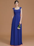 A-Line/Princess Sweetheart Sleeveless Floor-Length Ruched Chiffon Bridesmaid Dresses TPP0005828