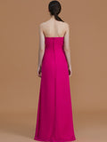 A-Line/Princess Strapless Sleeveless Floor-Length Ruffles Chiffon Bridesmaid Dresses TPP0005756