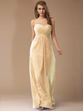 Sheath/Column Sweetheart Sleeveless Long Beading Ruffles Chiffon Bridesmaid Dresses TPP0005772