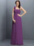 A-Line/Princess Strapless Hand-Made Flower Sleeveless Long Chiffon Bridesmaid Dresses TPP0005737