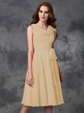 A-line/Princess Scoop Ruffles Sleeveless Short Chiffon Bridesmaid Dresses TPP0005711