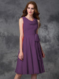 A-line/Princess Scoop Ruffles Sleeveless Short Chiffon Bridesmaid Dresses TPP0005711