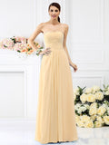 A-Line/Princess Strapless Pleats Sleeveless Long Chiffon Bridesmaid Dresses TPP0005732