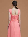 A-Line/Princess Sweetheart Sleeveless Floor-Length Ruched Chiffon Bridesmaid Dresses TPP0005828