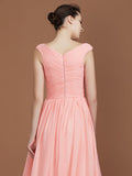 A-Line/Princess V-neck Sleeveless Floor-Length Chiffon Bridesmaid Dress TPP0005758