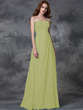 A-line/Princess Sweetheart Sleeveless Long Ruffles Chiffon Bridesmaid Dresses TPP0005770