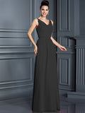 A-Line/Princess Spaghetti Straps Sleeveless Long Chiffon Bridesmaid Dresses TPP0005714