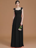 A-Line/Princess Sweetheart Sleeveless Floor-Length Ruched Chiffon Bridesmaid Dresses TPP0005828