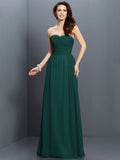 A-Line/Princess Sweetheart Beading Sleeveless Long Chiffon Bridesmaid Dresses TPP0005763