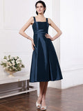 A-Line/Princess Square Sleeveless Ruffles Short Taffeta Bridesmaid Dresses TPP0005855