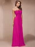 Sheath/Column Ruffles Long Sleeveless Chiffon Bridesmaid Dresses TPP0005717